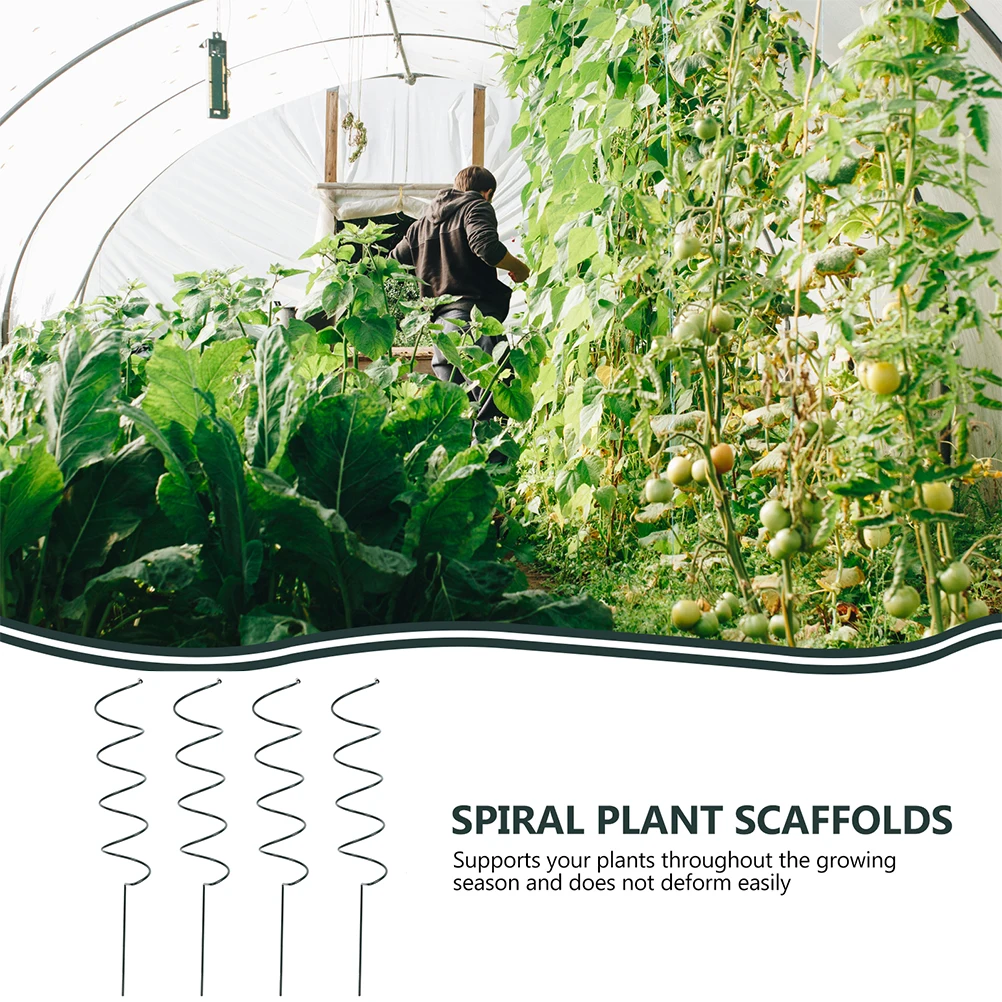 

4pcs Plant Stakes Spiral Type Garden Stakes For Stem Pole Flower Support Frame Potted Plant Support Garden Climbing Frame