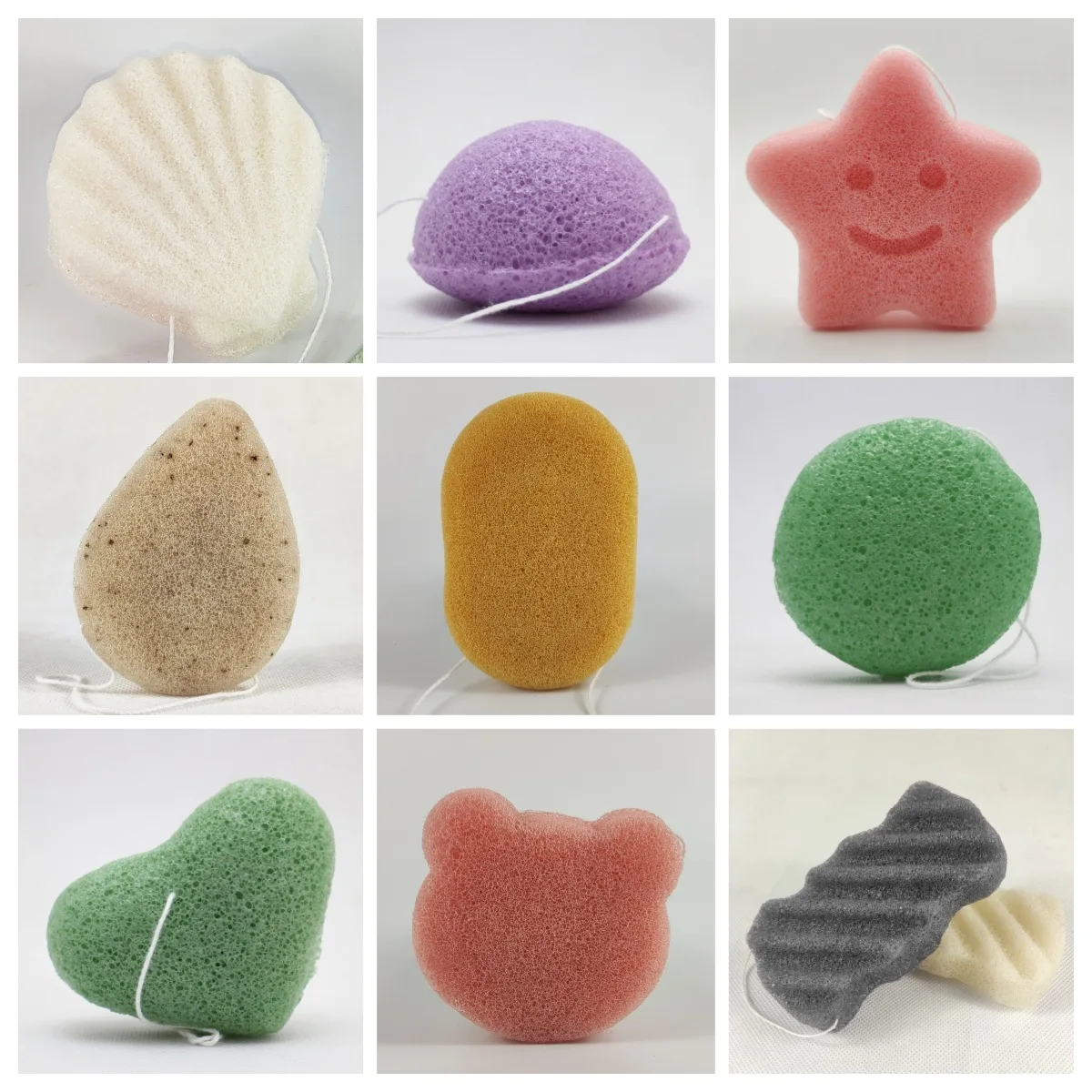 Esponja Limpiadora Facial de Konjac Natural, 7 Piezas, Exfoliación Suave, Apta para Todo Tipo de Piel, para Lavado Facial Diario y Desmaquillado