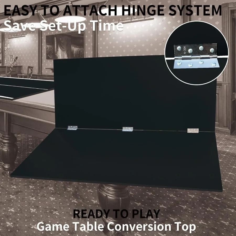 7/8/9ft Mid-Size Ping Pong Conversion Top with Net Set for Billiard and Pool Tables - Regulation Top Converts Billiards into Pi