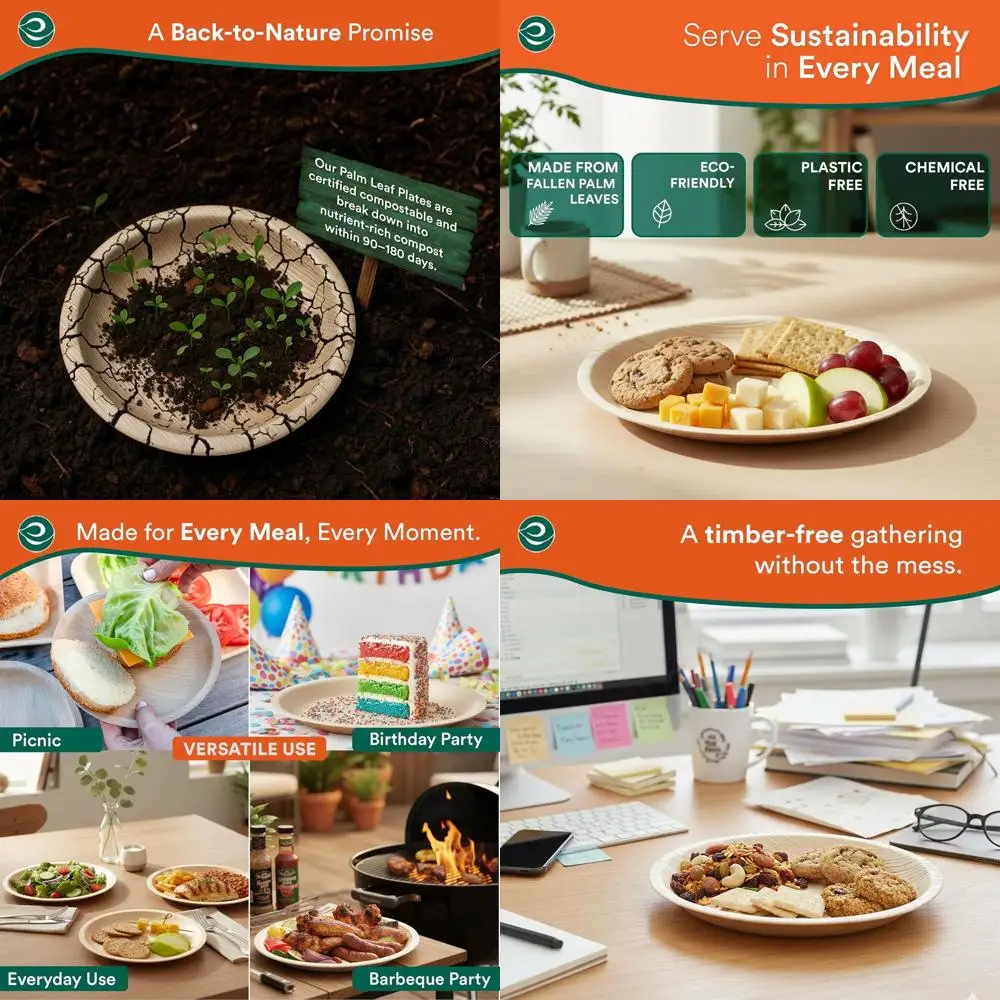 

6 круглых бамбуковых тарелок для закусок - 200 штук, одноразовые и экологичные, для вечеринок, свадеб и мероприятий