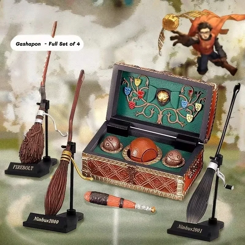 T-ARTS Hobby Gacha Hogwarts Flying Broomstick Series Nimbus 2000 Firebolt Quidditch Box Golden Snitch Gashapon Figure Model