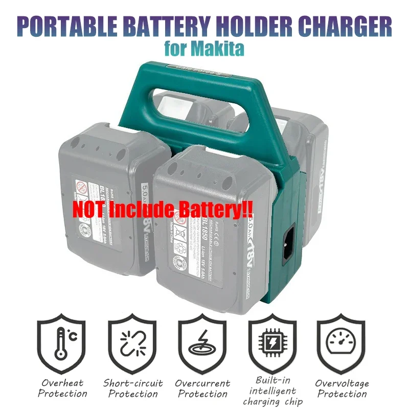 4-Slot/Dual-Ports Battery Fast Portable Protection Charger for Makita 18V 21V Lithium for BL1830/1415/1815/1850 Batteries
