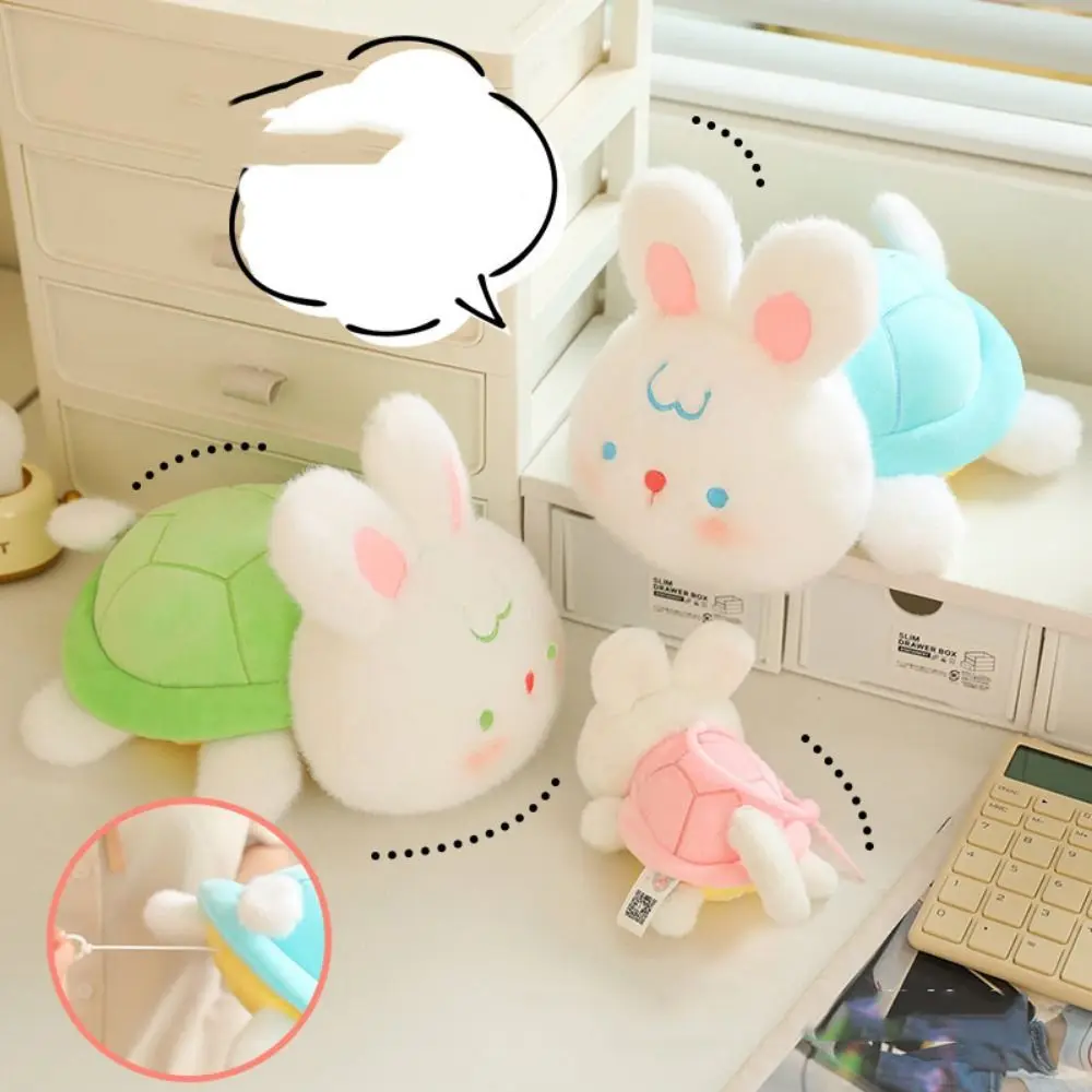 Cute With Turtle Turtle Plush Toy Tail Rotation Fluffy Rabbit Plush Doll Cartoon Soft Hanging Plush Doll Keychain Christmas