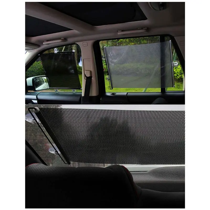 ABVG-6X Sunshade Roller Blackout Suction Cup Blinds Curtains For Living Kitchen Office Car Window Free-Perforated Curtain A
