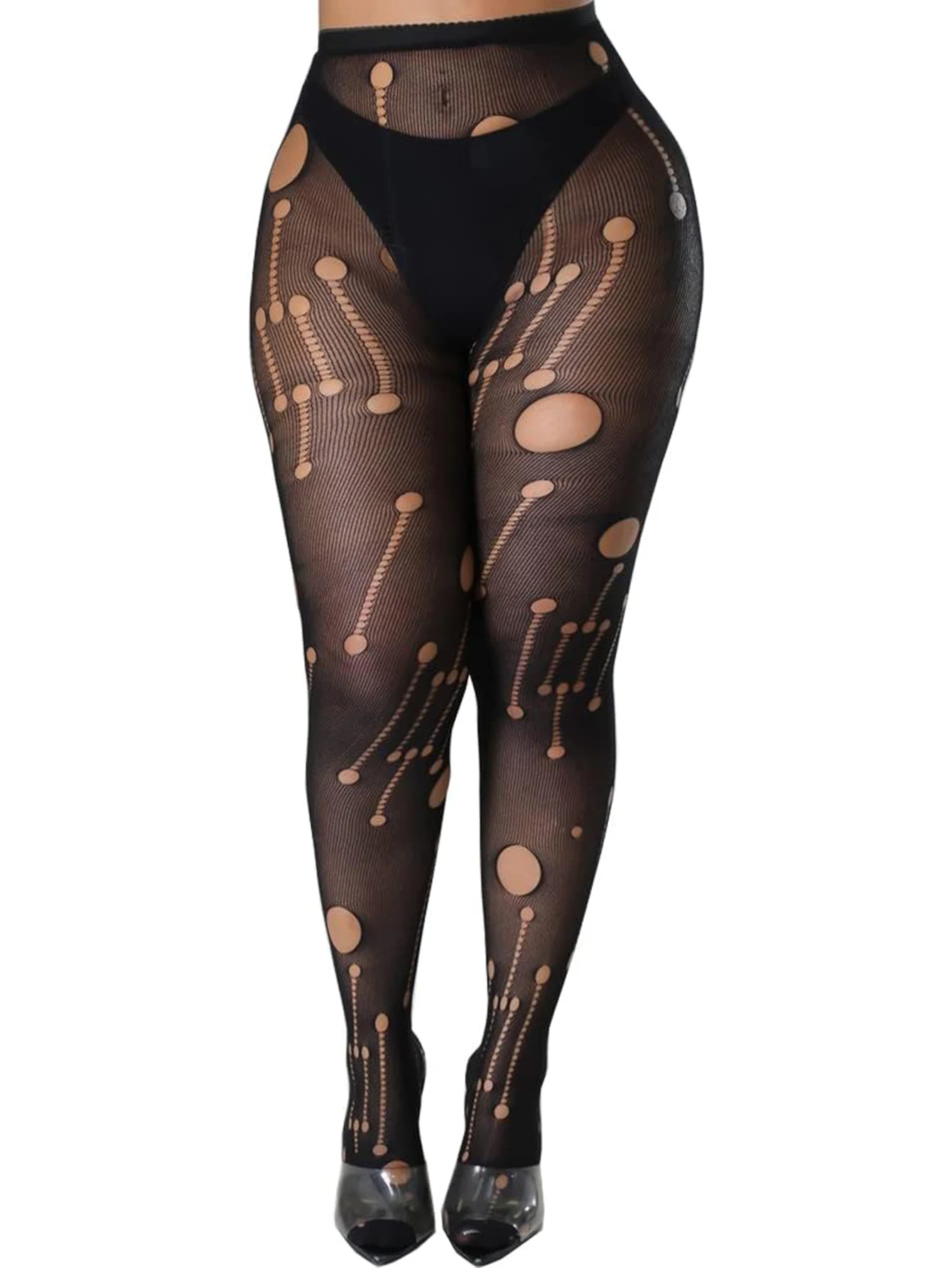 Women Sexy Tights Fishnet Stockings Patterned Tights Thigh-High Black Socks Lace Leggings Pantyhose