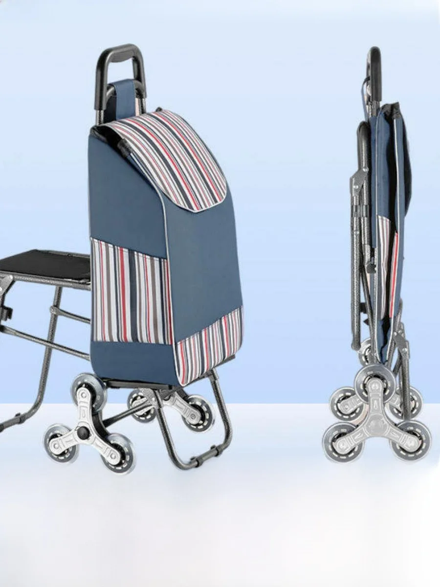 new-model-hand-pulled-shopping-cart-stacking-vegetable-buying-car-stair-climbing-trolley-with-stool-elderly-small-trolley