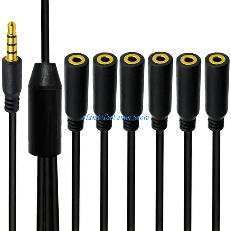 H37F 3.5Mm Splitter 2 3 4 5 6 Way Stereo Sound Adapter for Headphones Speakers