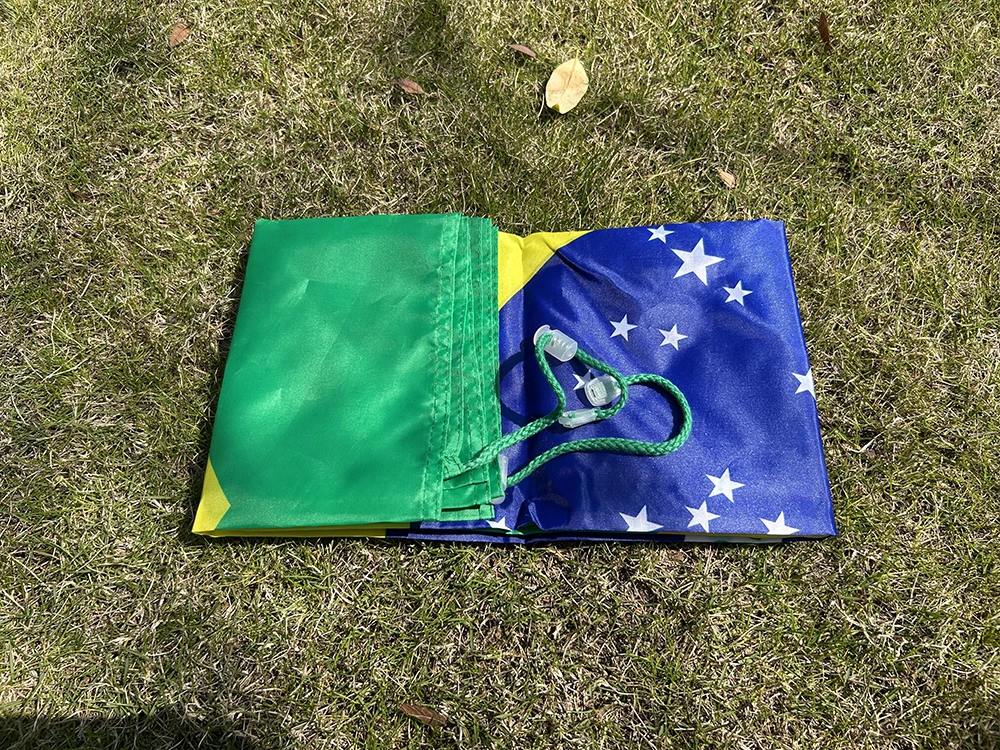 Bandera de Brasil tipo chal 90x150cm 3x5 pies Super Poliéster para fútbol, Bandera de hombro de Brasil, Banderas de Brasil de Poliéster para decoración interior y exterior