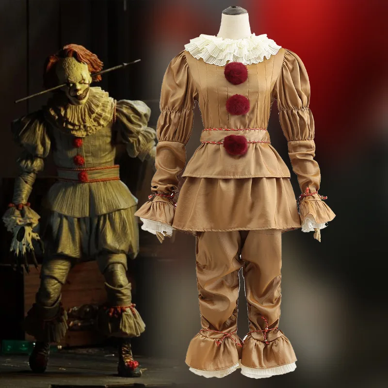 

Clown Costume Top+Neck Wrap+Pants+Belt+Hand & Footstrap (not Include Mask) Halloween Party Stage Performance Cosplay Costume