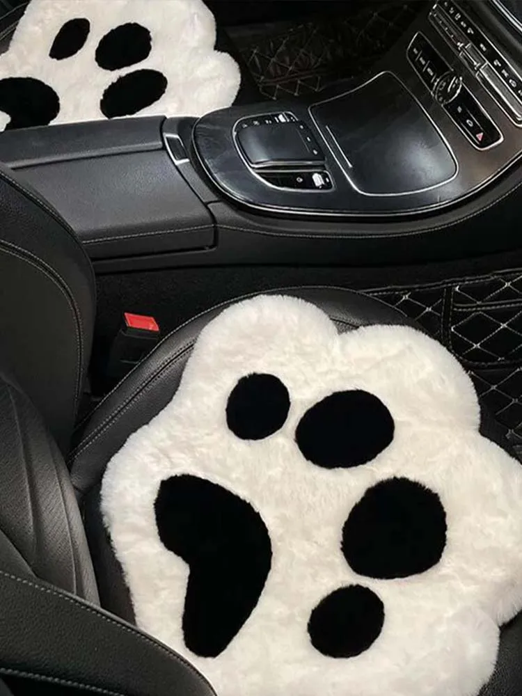 Universelles süßes Katzenpfoten-Autositzkissen, warmes Plüsch-Vier-Jahreszeiten-Heizung, gepolstertes Autokissen – Detail 1