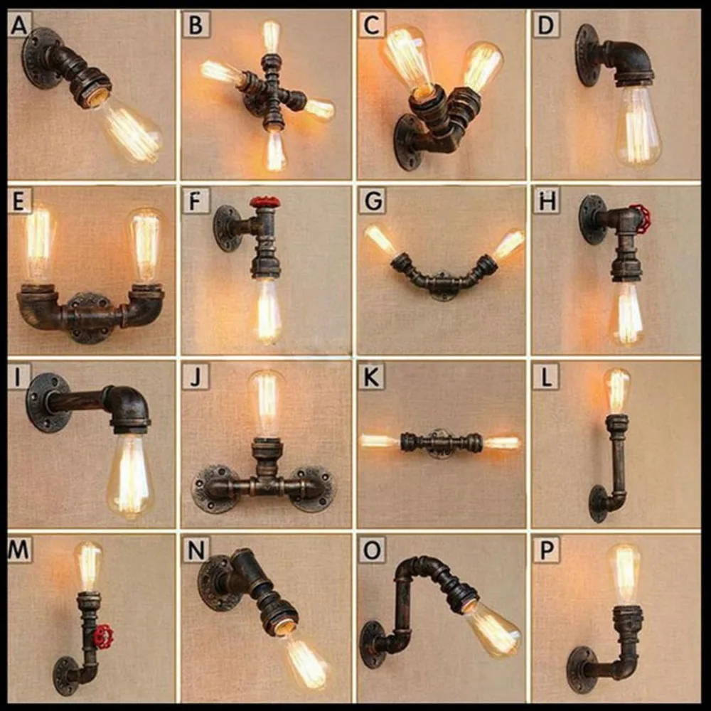 

Винтажные светильники E27 в стиле стимпанк, потолочные светильники для домов в стиле индастриал, чердак, стимпанк, водопроводная труба