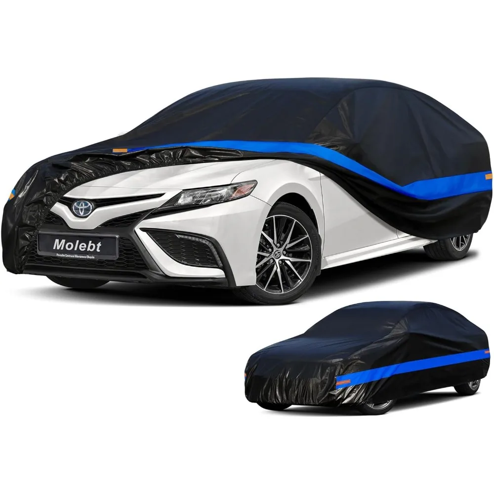 

Universal Waterproof Car Cover for Sedans, All-Weather Protection with Windproof Straps and Reflective Strips