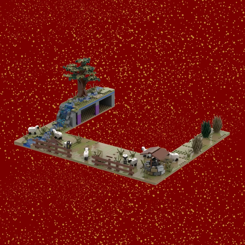 都市の街並み モックビルディングブリック イエスの誕生シーン テクノロジーモジュラーブロック ギフト クリスマスおもちゃ DIYセット 組み立て