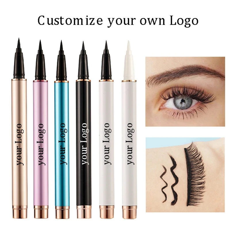 

50 шт., самоклеящаяся жидкая подводка для глаз с логотипом Magic Lashes, ручка без клея, магнитная, для макияжа, инструменты для ресниц, карандаш-лайнер