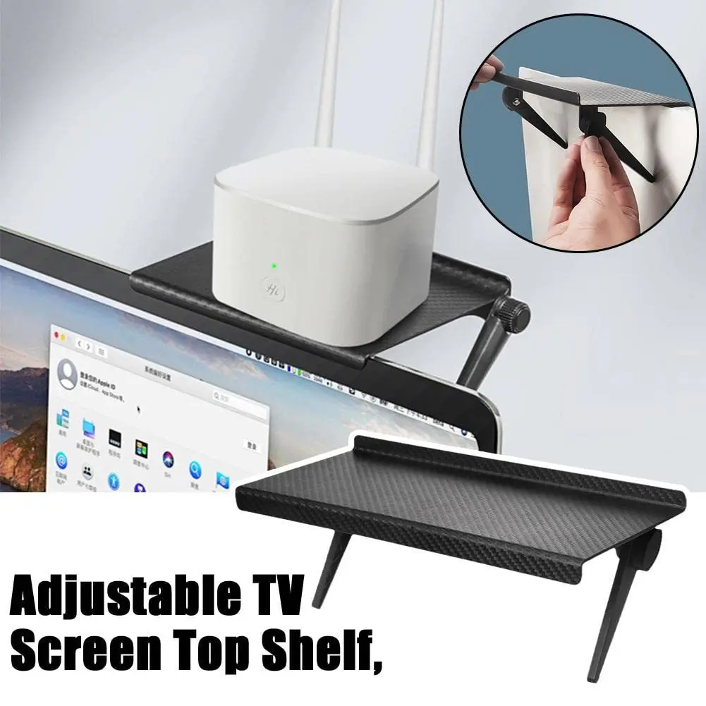 1/3PCS TV Screen Top Storage Shelf Adjustable Monitor Storage Rack Computer Desktop Display Stand TV Storage Rack Home Organizer