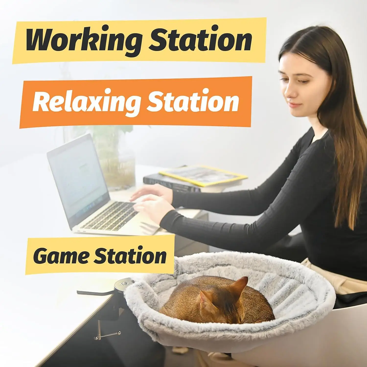 table bed cat hammock cat nest office computer book desktop hanging bed hanging bracket cat nest
