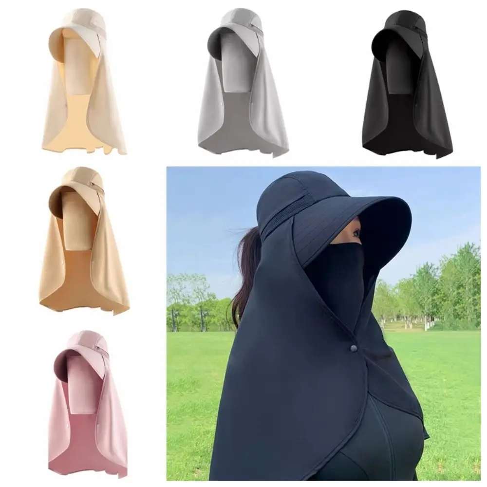 Chal de ala ancha a la moda, sombrero de pescador, máscara desmontable, protector solar, sombrero de montañismo, viseras, gorra de cola de caballo, sombrero para el sol para mujer, verano