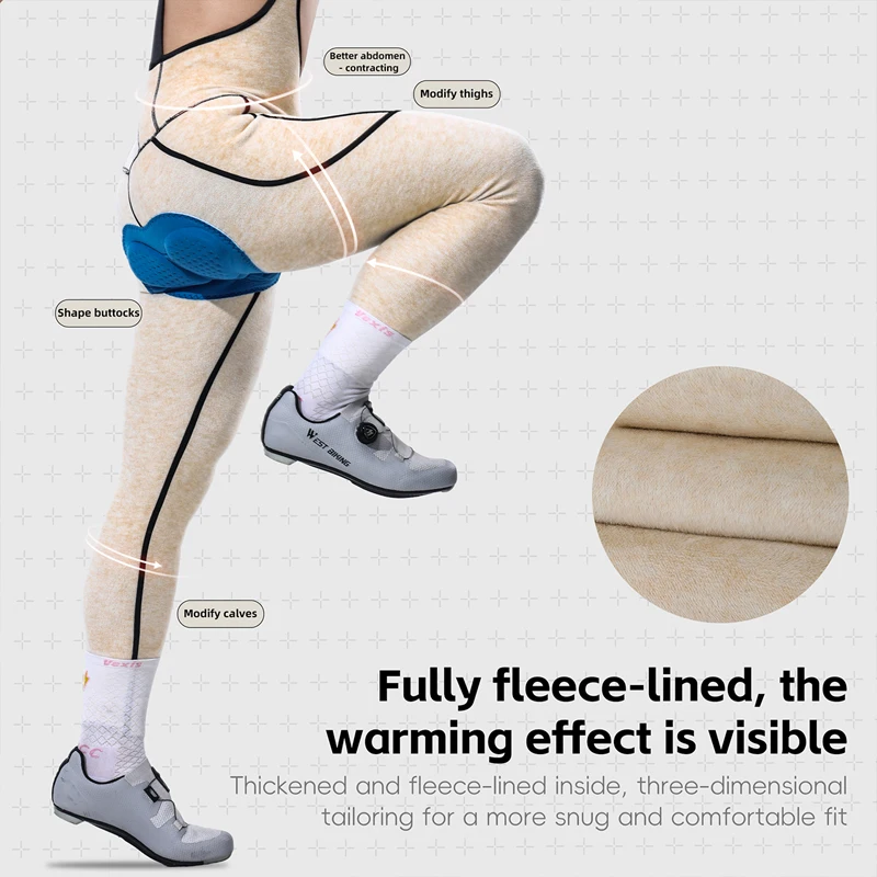 غرب ركوب الدراجات الشتاء سروال ركوب الدراجات الصوف الحراري الرجال ملابس ركوب الدراجات الجبلية ثلاثية الأبعاد مبطن الطقس البارد دراجة مريلة الجوارب يغطي الرجل القماش