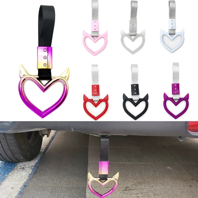 Pasek holowniczy do samochodu Tsurikawa JDM Ring Bus Train Hook Strap Cute Devil Shape Handle Strap Drift Universal Exterior Warning Hang Ring