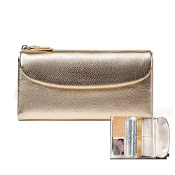 Card Holder Genuine Leather Wallet Women Soft Real Cow Leather Purse Long Cowhide Clutch Bag