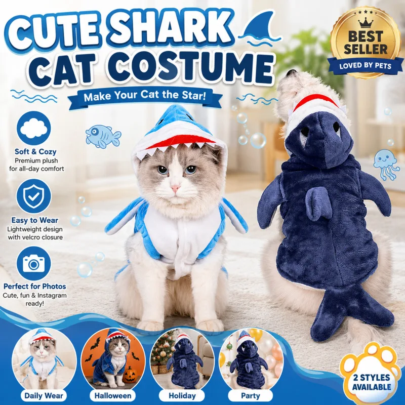 

Dogs Cats Shark Pet Y2K Costume Clothes Cosplay Cute Kawaii Dog Hoodie For Small Halloween Autumn Winter Puppy Outfit Clothes