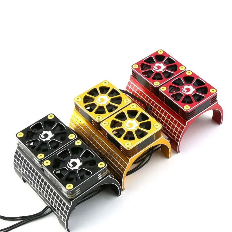 2025 New-Metal Dual Cooling Fan Motor Fan Kit For 1/5 Traxxas X-Maxx 6S 8S Arrma KRATON Outcast Golden