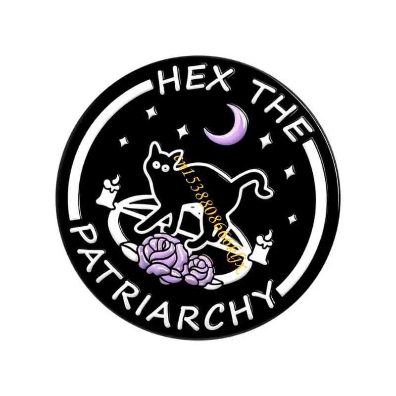 Charm Cartoon Cats Witch Hat Pentagrams Pin Alloy Badge For Bag Decoratioin 066C