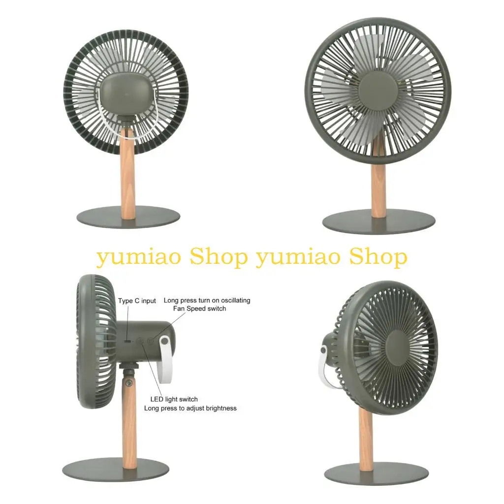 587B Oscillating Desk Fan USB Fan Quiet Ceiling Table Fan Rechargeable 4 Speed