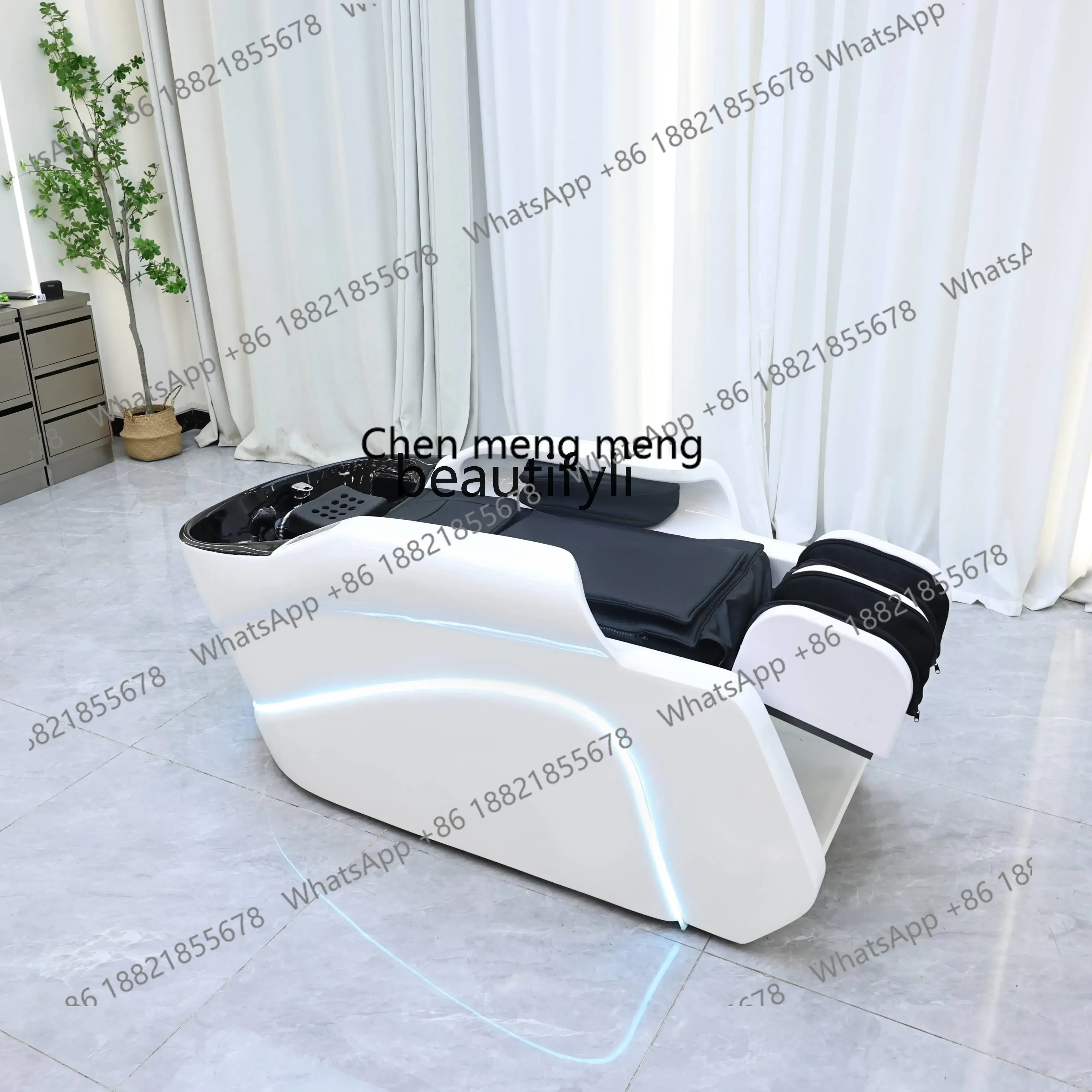 Intelligent electric massage shampoo bed Barber shop lying flat automatic head treatment bed Massage bed5556