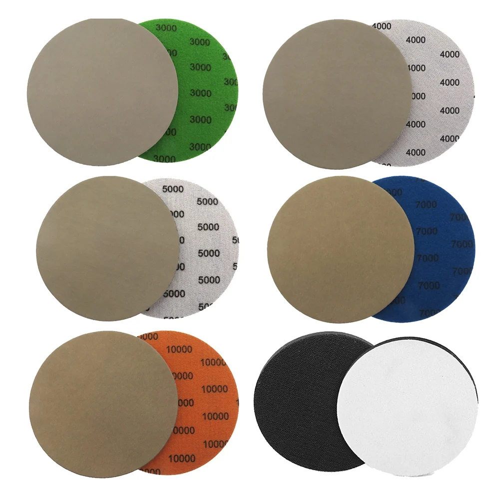 

6 Inch 3000 4000 5000 7000 10000 Sandpaper Grinding Disc, with Interface Pad, 25 Pieces of Dry and Wet Sandpaper