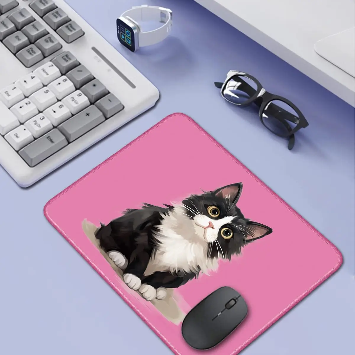 

Cute Funny Cat Design Mouse Pad Large Square Computer Office Game Table Mats Rubber Anti-slip Gaming Mousepads Small Desk Pads