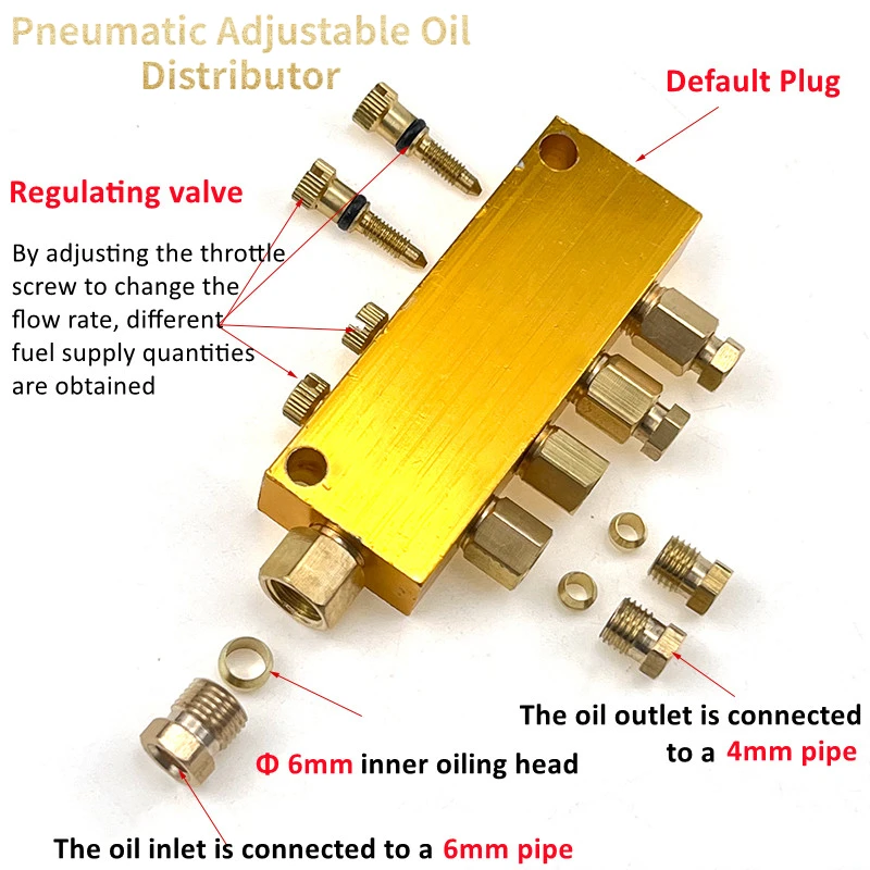 

Pneumatic Adjustable Oil Distributor and Lubrication System Distribution Valve Pneumatic Plug In Connector Hose Air Distributor