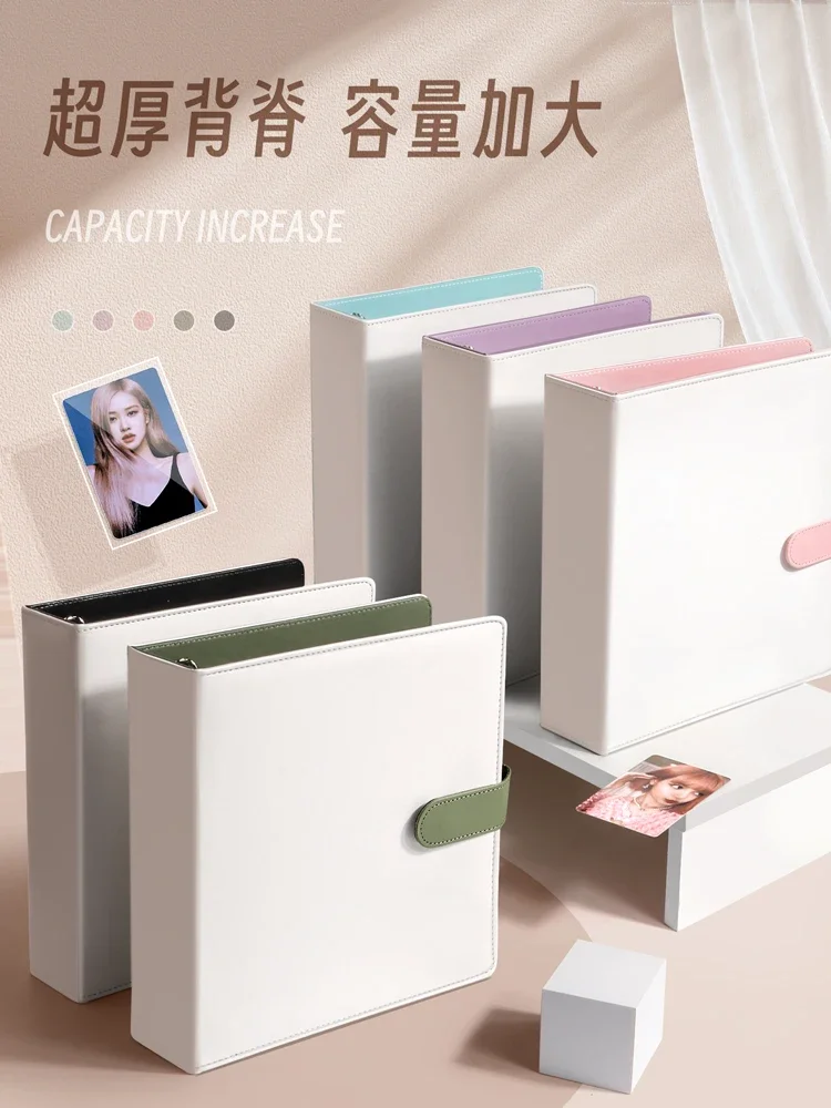3X3 9 شبكة A4 Photocard الموثق كبير واسعة العمود الفقري D حلقة حامل بطاقة الصورة بولي PU 3 بوصة ألبوم صور المعبود الكورية جمع الصور كتاب