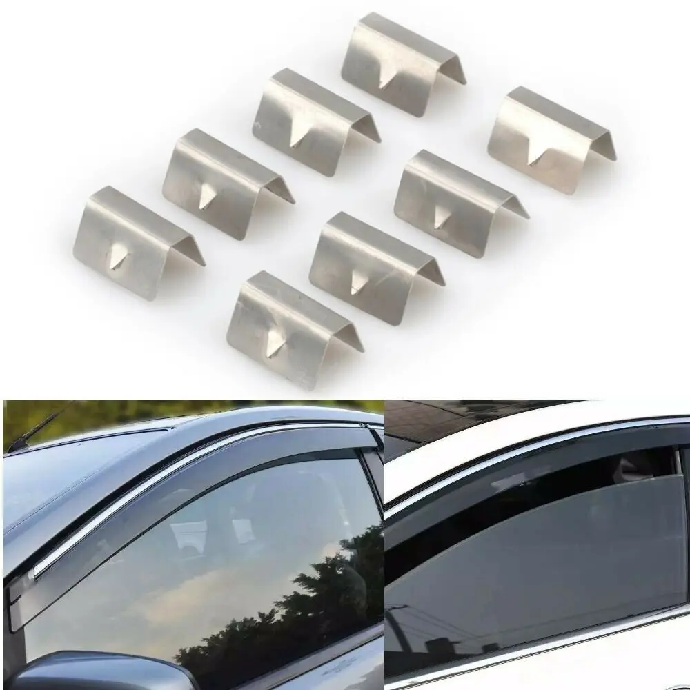 8PCS For Heko G3 SNED Clip Of Weather Deflector Channel Metal Fixing Clip Stainless Steel Auto Replacement Parts