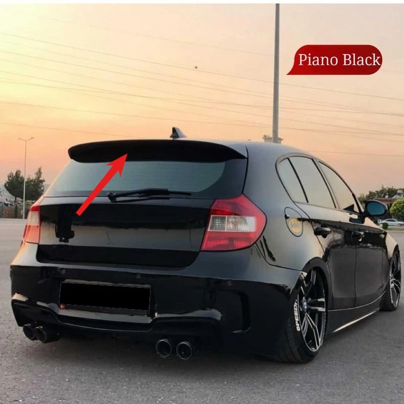 

2005-2011 Для BMW 1 серии E81 E87 118i 120i Автомобильное заднее крыло, большой спойлер, комплект кузова, черный вид, высокое качество ABS