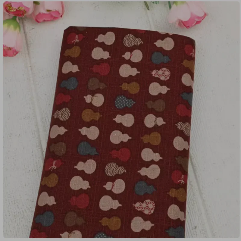 

Хлопчатобумажная ткань с принтом тыквы в стиле ретро, сумка ручной работы, материал для шитья одежды, 100% хлопок, CR-65