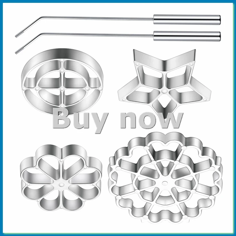 

Набор форм для розетт и буньuelос с ручкой, пресс для выпечки, набор для приготовления, формочки для печенья, вафельница из алюминиевого сплава - ABLA