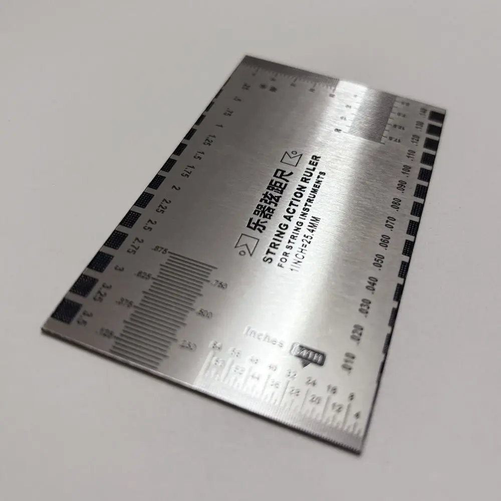 Stainless Steel String Action Gauge Silver Maintenance Tool String Measuring Ruler Precision Measuring