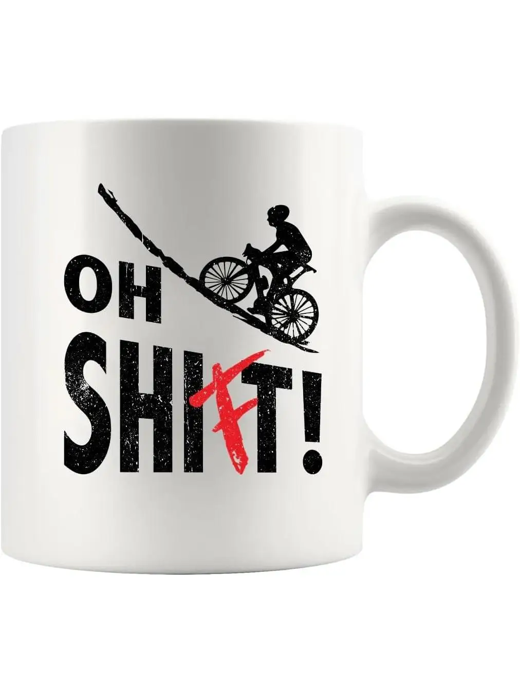AliExpress NONE Oh Shift Biker Mug - Funny Motorcycle & Bicycle Themed Ceramic Cup with Gear Shift Lettering, Suitable for Men Women Cyclists, G