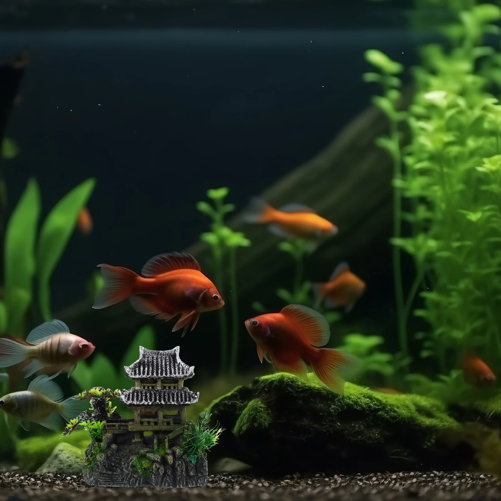 

Fish Tank Ornament Resin Decoration Compact Lightweight Underwater Landscaping Aquarium Decoration Fish Tank Natural