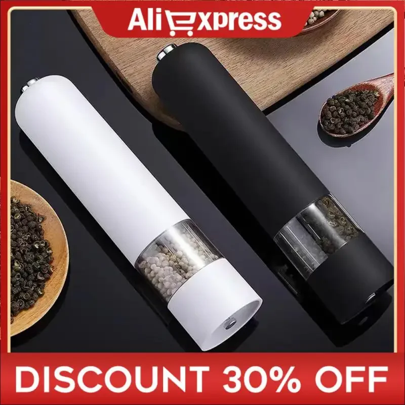 Salt Pepper Grinder Set Battery Powered Automatic Salt Grinder Adjustable Coarseness Electric Spice Mill Grinder Kitchen Tools