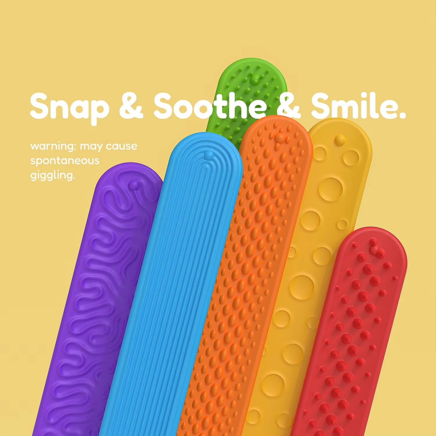 6 pcs Silicone Sensory Fidget Toys Slap Bracelets Textured  Toys For Kids Autism Calming Sensory Toy For Special Needs Fidgets