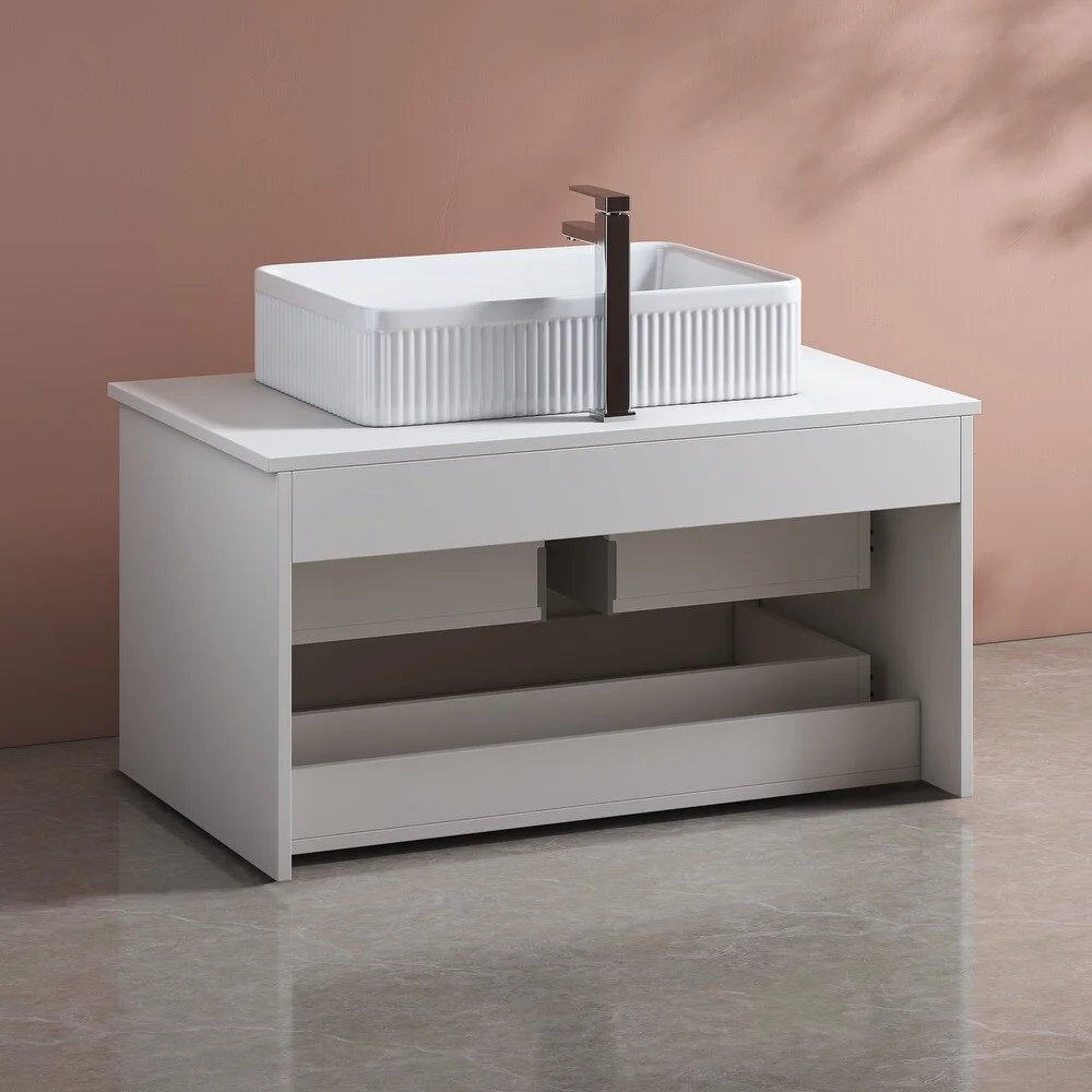 ！@Combohome Factory Direct Sale with PVC Material Vanity Modern Style Bathroom Cabinets for Sale Bathroom Vanity Lighting