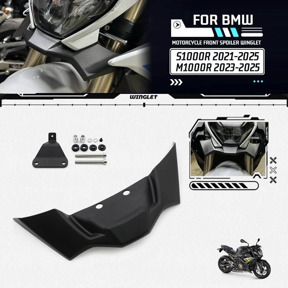 For BMW S1000R S1000 R S 1000 R 21-25 M1000R M1000 R Motorcycle Front Wing Spoiler Aerodynamic Naked Winglet Deflector Downforce