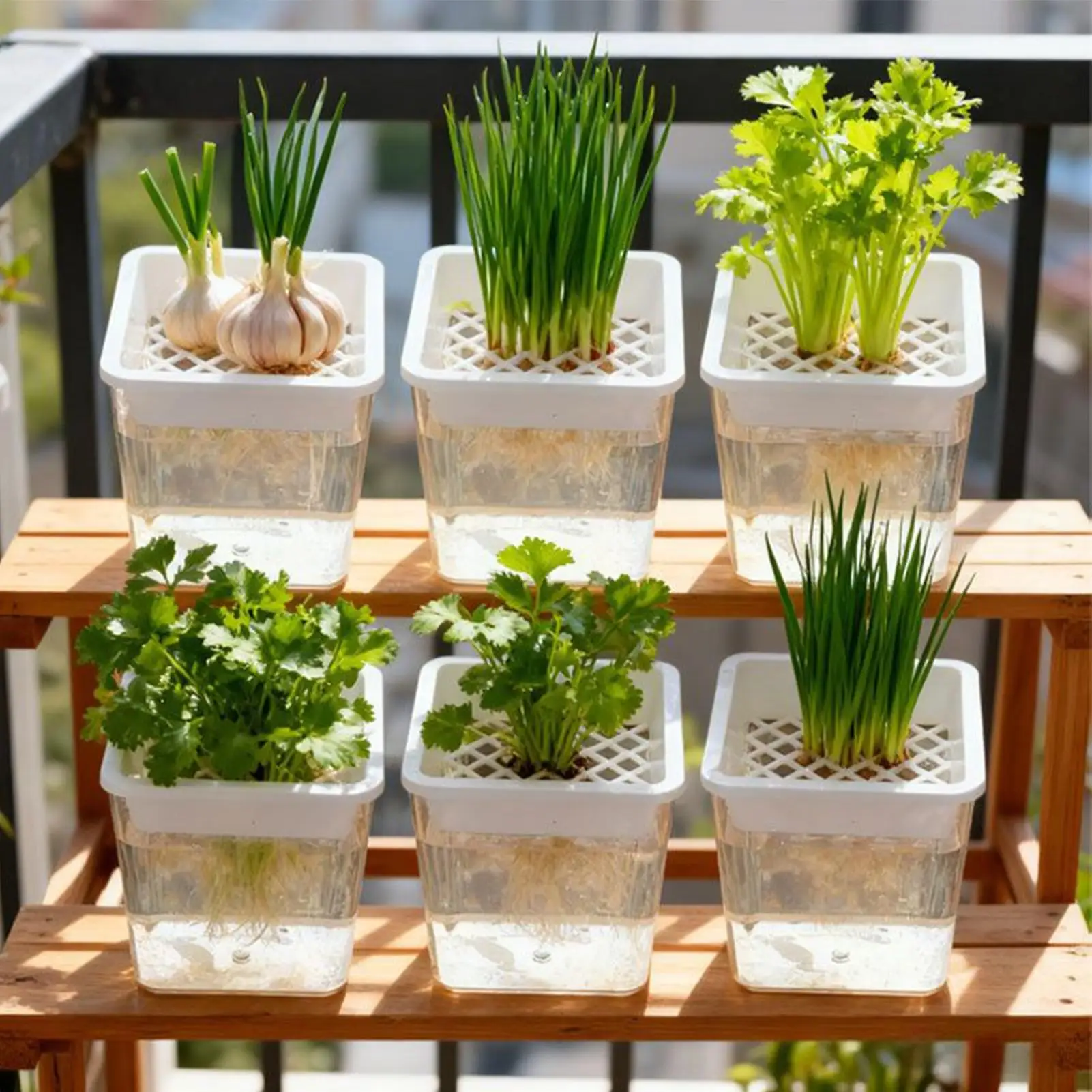 

Plant Pot Layered Soil-Free Plant Containers Hydroponic Planter For Semi-Hydro Cuttings Seedlings African Violets Balcony Desk