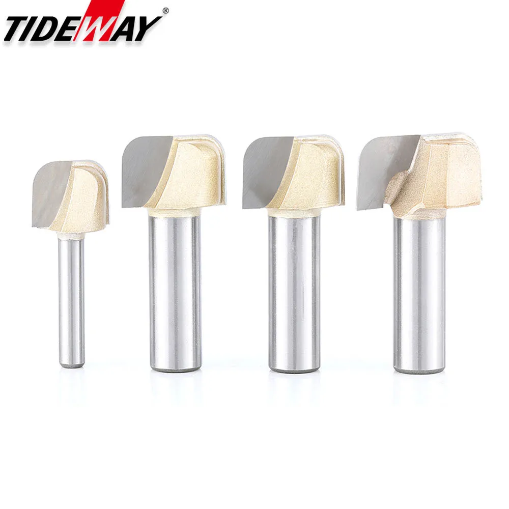 1pc Professional Grade Double Arc Round Bottom Router Bit Woodworking Milling Cutter Slotting Trimming Engraving Bit CNC Tool