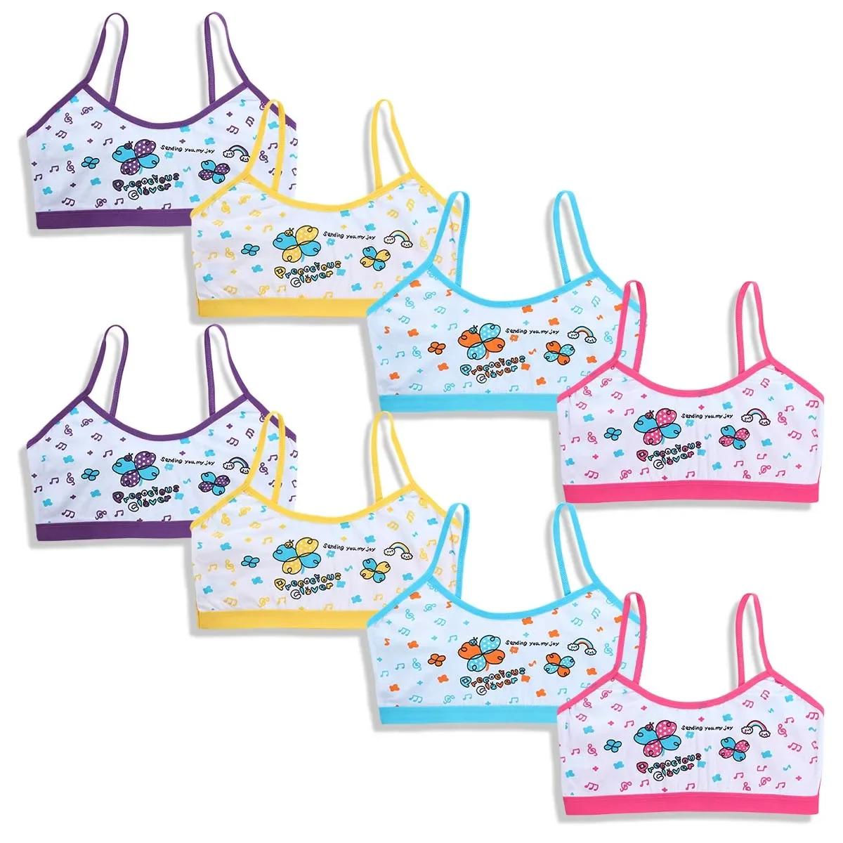 

5Pc/Lot Girls Cotton Training Kids Cartoon Vest Tops Underwear Children Camisole Baby Bras Undershirt 8-14Y