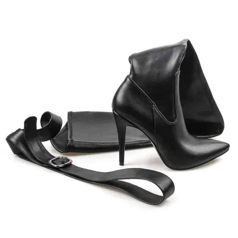 Botas Largas blancas sexis de invierno para mujer, tacones altos