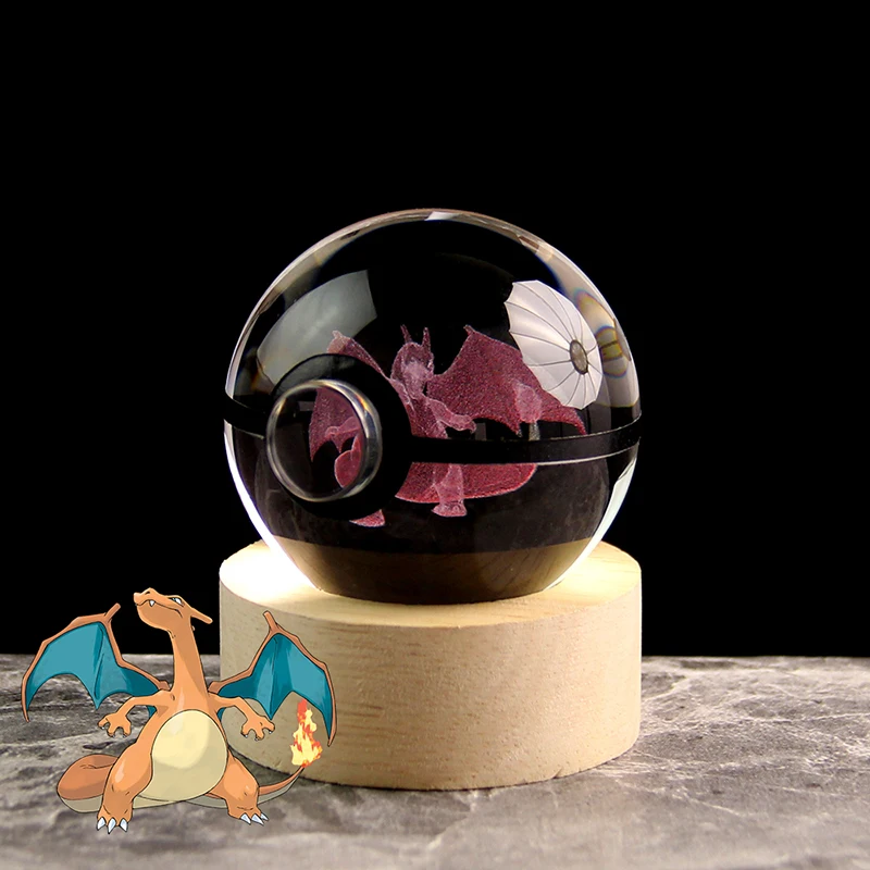 Pokemon Crystal Ball Speelgoed, Charizard Pocket Monster, Handgemaakt Model, Anime Karakter, Verjaardagscadeaus, 5cm, Drop Shipping