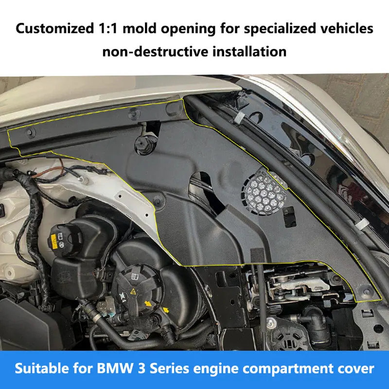 2PCS Car Front Engine Compartment Protective Cover For BMW 3 Series G20 G28 2020 2021 2022 2023 Dustproof Headlight Modification